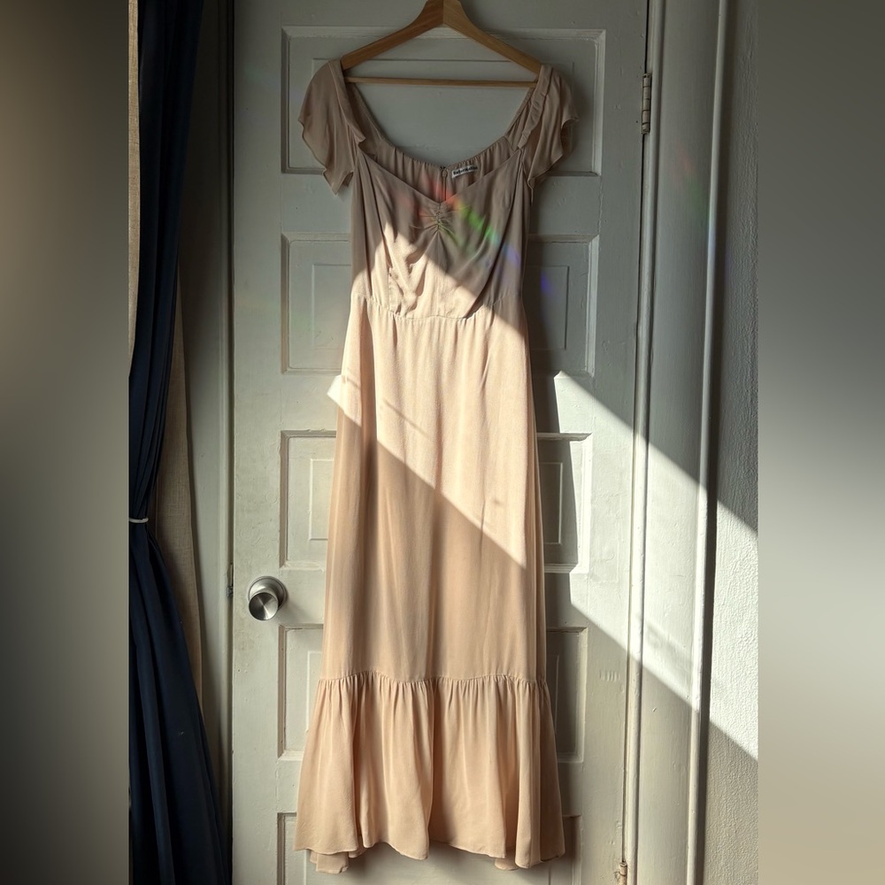 Reformation Butterfly Midi Flutter Sleeve Dress in Blush - Picture 16 of 16